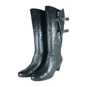 Gabor Women's US 7.5B Black Side Zip Heeled Knee High Riding Boots